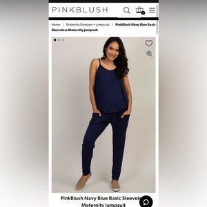 Pinkblush navy blue maternity jumpsuit.